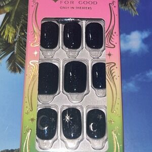 imPRESS x Wicked For Good Press On Nails Short Square Blue Glitter Celestial